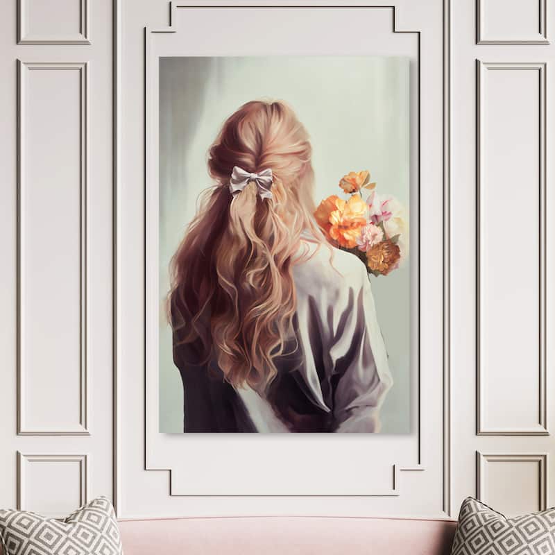 Wynwood Studio Fashion and Glam Ninfa Gray and Traditional Wall Art Canvas Print - 54 x 36