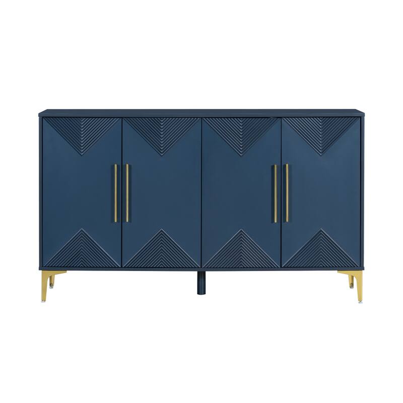Contemporary Sideboard with Unique Triangular Design, Spacious Storage, and Durable MDF Construction
