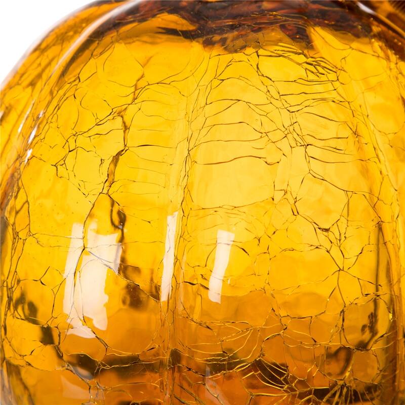 Glitzhome Fall Harvest Handblown Glass Pumpkins Set Thanksgiving Table Centerpieces