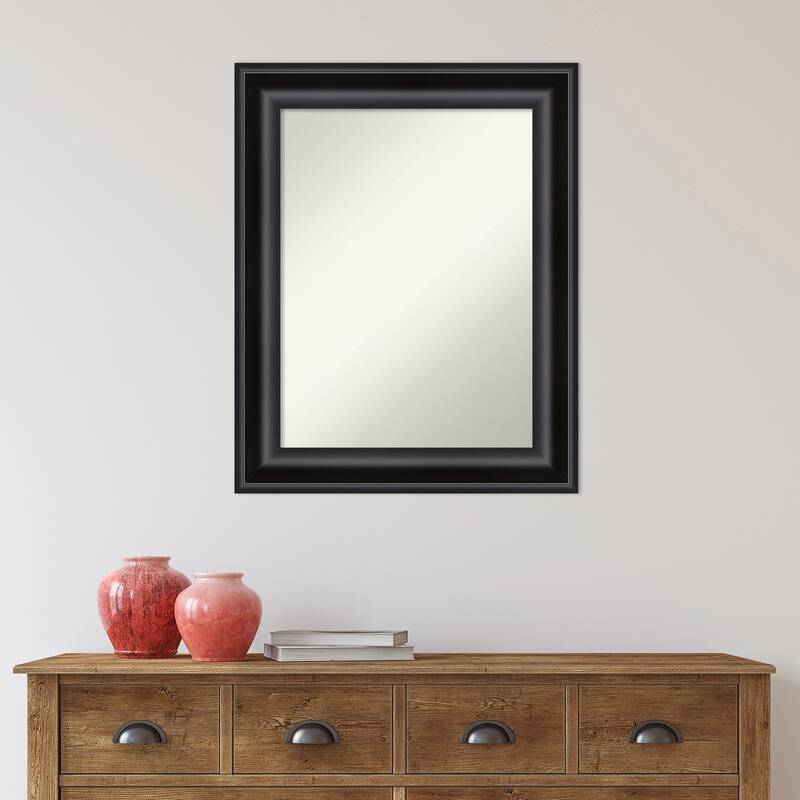 Non-Beveled Wall Mirror - Grand Black Frame