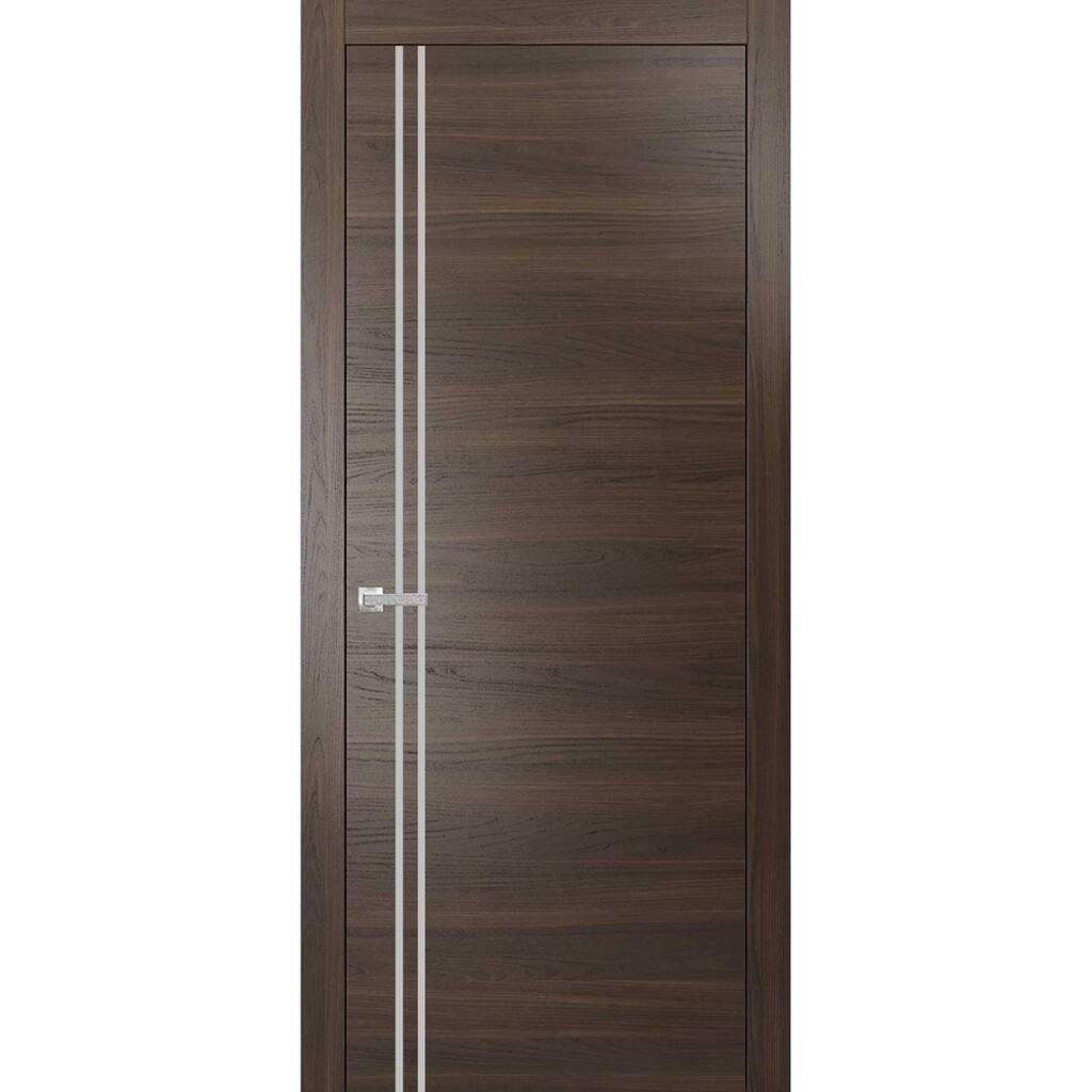 Solid French Door 18 x 80 Planum 0310 Chocolate Ash with| Bathroom