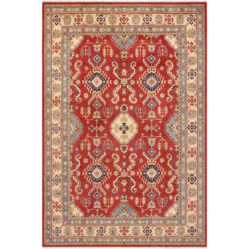 Tribal Kazak Quinten Red/Beige Wool Rug - 8'11'' x 11'9''