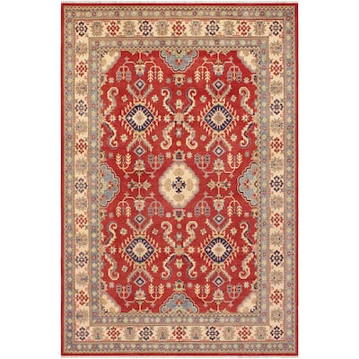 Tribal Kazak Quinten Red/Beige Wool Rug - 8'11'' x 11'9''
