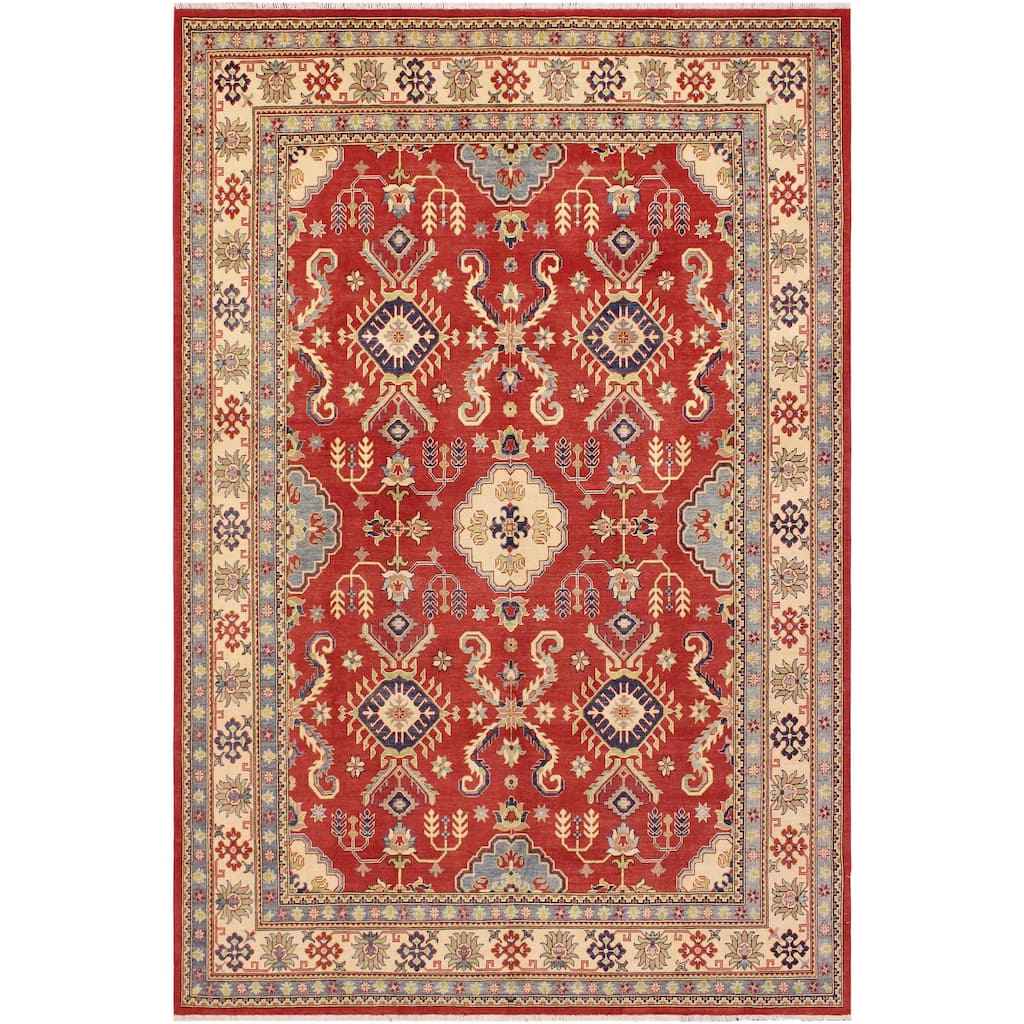 Tribal Kazak Quinten Red/Beige Wool Rug - 8'11'' x 11'9''