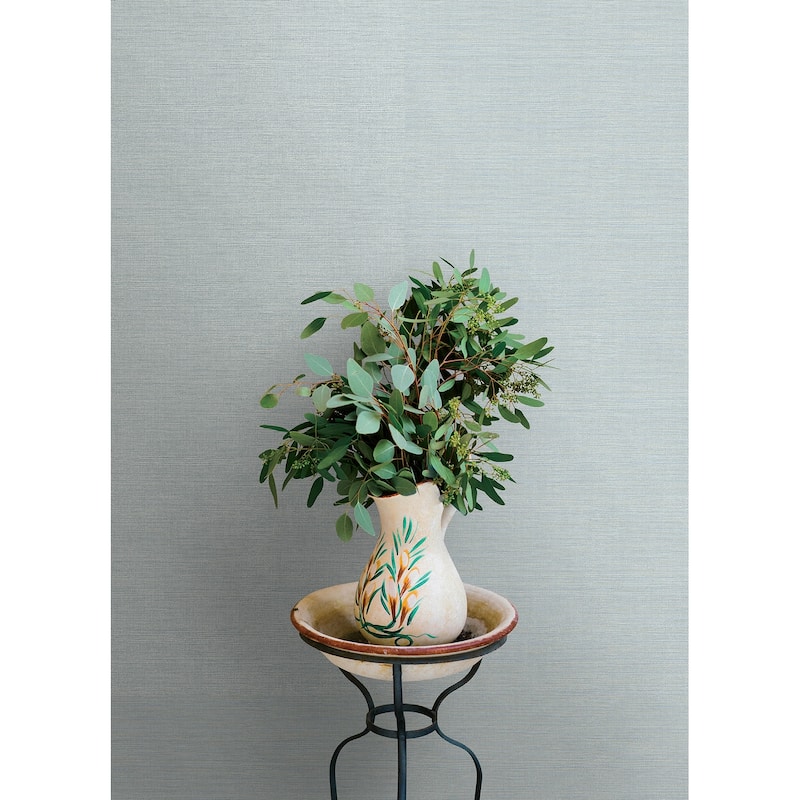 Chesapeake Agave Light Blue Faux Grasscloth Wallpaper