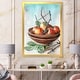 preview thumbnail 5 of 8, Designart 'Clay Bowl Of Yellow Persimmon' Farmhouse Framed Art Print 12 In. Wide x 20 In. High - Gold