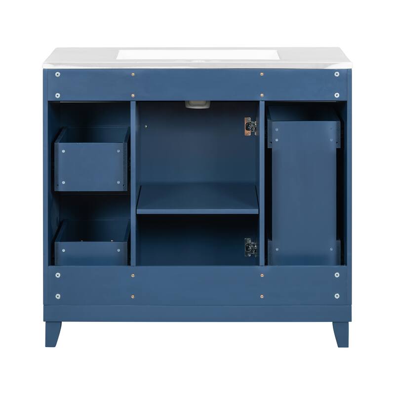36" Bathroom Vanity with Ceramic Sink