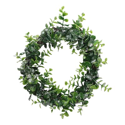 Sparkling Silver Green Grass Artificial Christmas Wreath - 8.75" Unlit