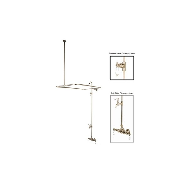 Elements Of Design DT0618CL Triple Handle Wall Mounted Clawfoot Tub Satin Nickel Overstock