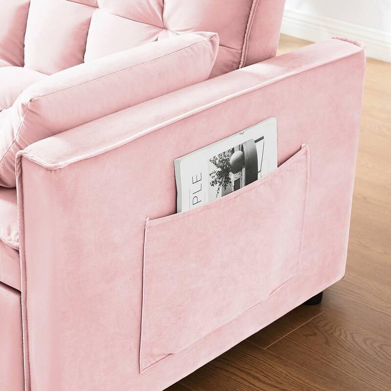 55-inch 3-in-1 Multifunctional Velvet Sofa Bed for Living Room