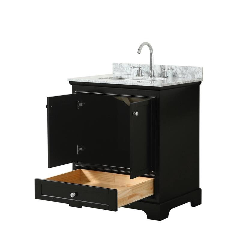 Wyndham Collection Deborah 30" Free Standing Single Vanity Set with
