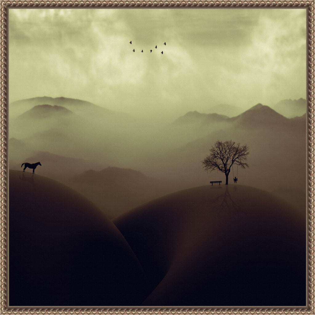 Mountains by Hadi Malijani Framed Canvas Wall Art Print