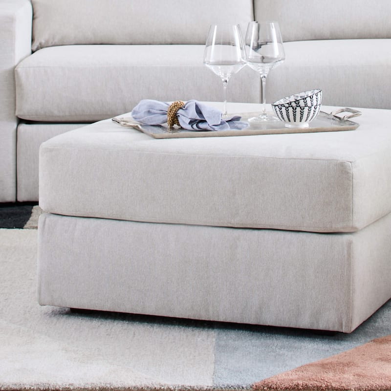 Flexsteel Fabric Ottoman in Light Tan