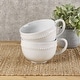 preview thumbnail 4 of 5, Everyday White Set of 2 Beaded Coupe Mug, 18 Oz