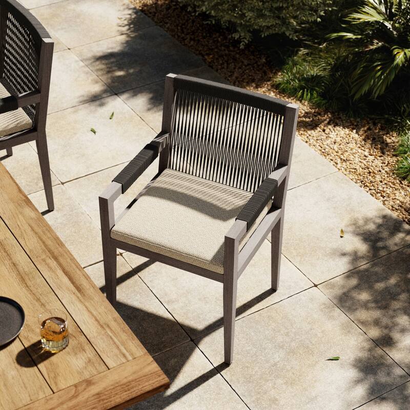 Atwood Outdoor Dining Armchair-Weathered Grey-FSC - Weathered Grey-FSC-Faye Ash-Dark Grey Rope