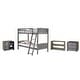 preview thumbnail 1 of 11, Twin over Twin Bunk with Case Goods Bunk, 3 Drawer Chest, 2 Drawer Chest, Bookcase