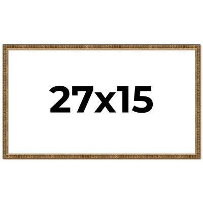 27x15 Frame Gold Solid Wood Picture Frame - Complete Modern Photo
