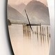preview thumbnail 3 of 8, Designart 'Loch Lomond Jetty and Mountains' Oversized Coastal Wall CLock