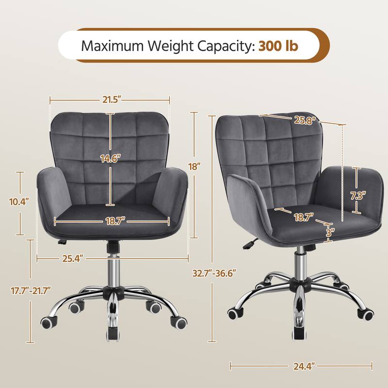 Yaheetech Faux Leather Desk Chair with Padded Armrests Modern Office Chair