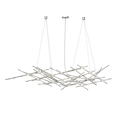 Sonneman Lighting Constellation™ 24-light Satin Nickel Pendant, Clear Faceted Shade