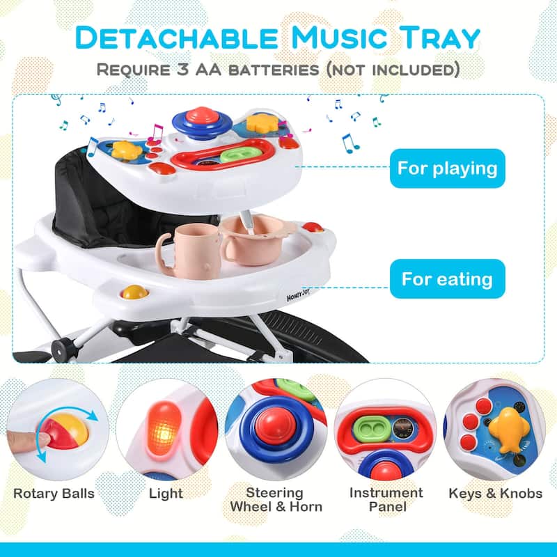 Costway 6 in 1 Baby Walker Adjustable Toddler Walker & Activity Center - See Details