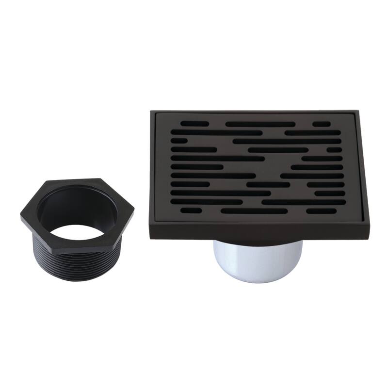 Watercourse Transit 4" Square Grid Shower Drain - Oil Rubbed Bronze