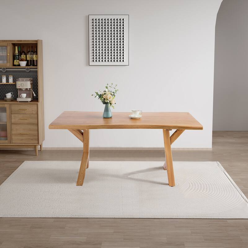 Crossbuck Live Edge Dining Table