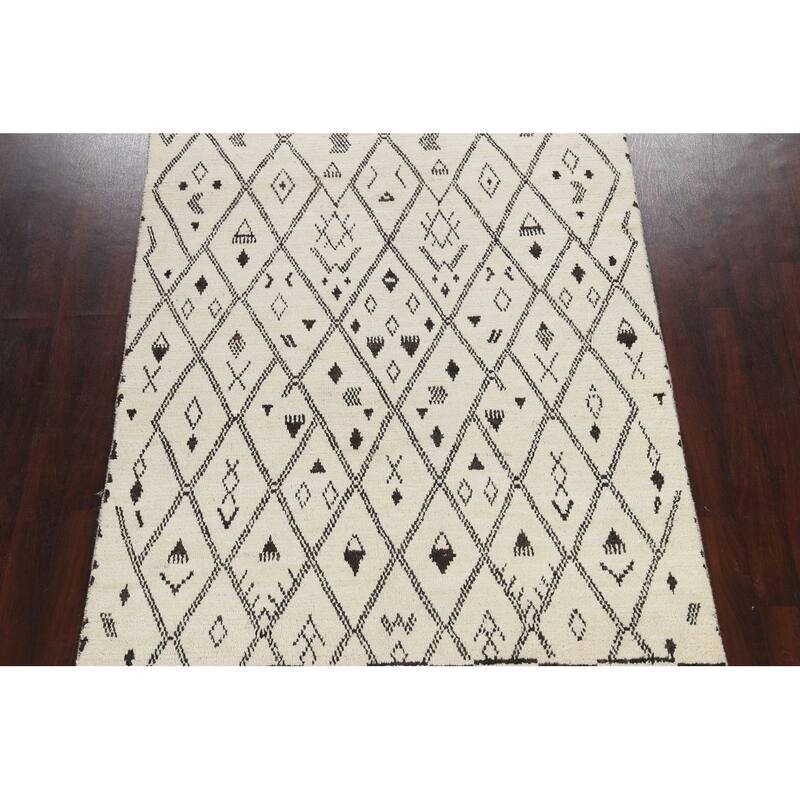 Tribal Vegetable Dye Moroccan Berber Oriental Wool Area Rug Handmade - 5'7" x 9'0"