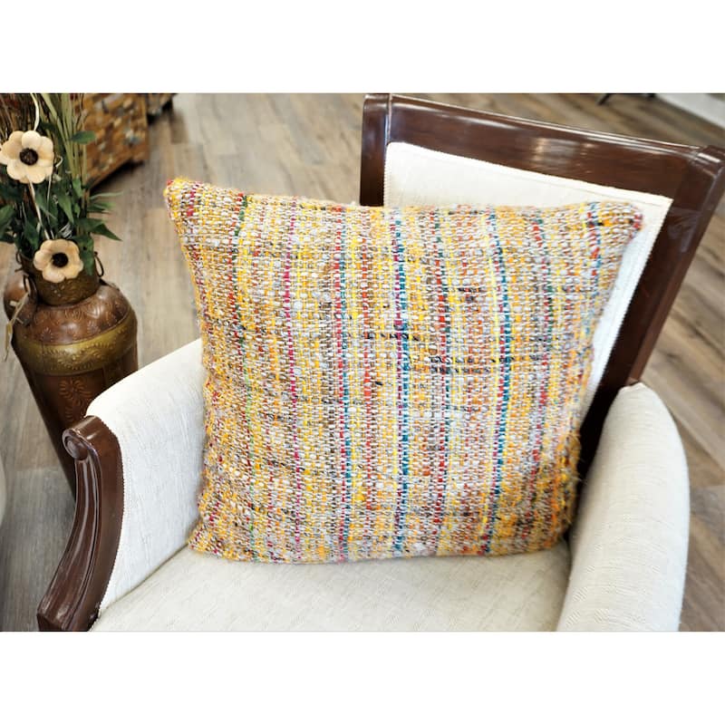 Home&Manor Wendy Hand Spun Silk Pillow 20"