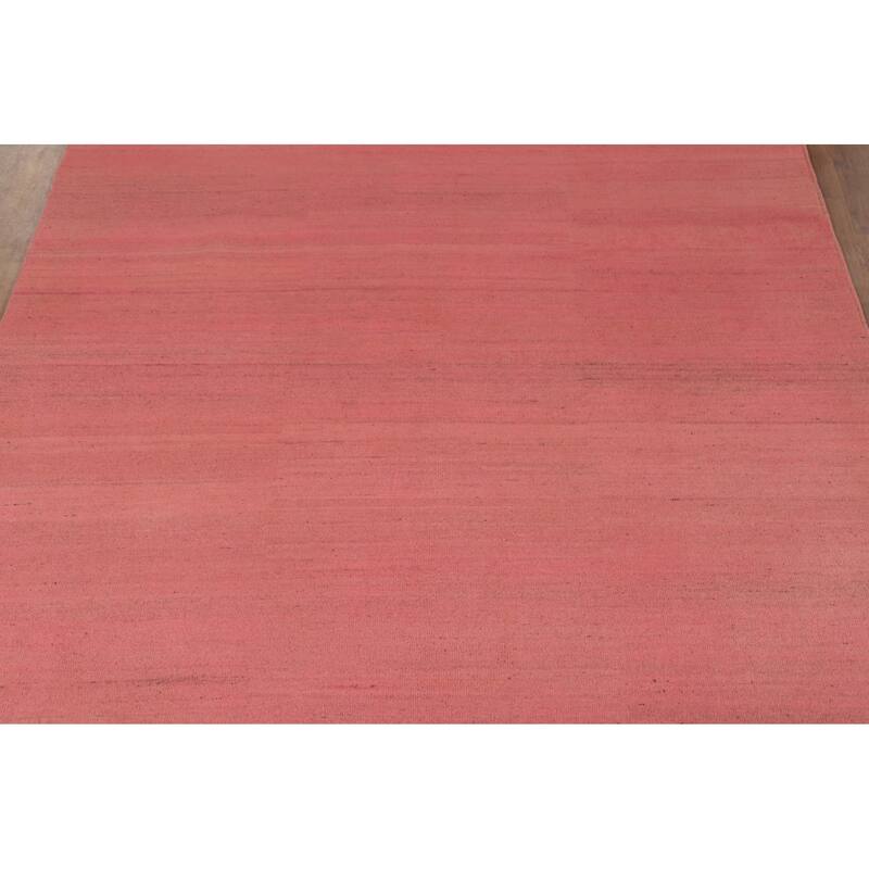Light Pink Modern Gabbeh Oriental Area Rug Hand-Knotted Wool Carpet - 6'8"x 9'5"