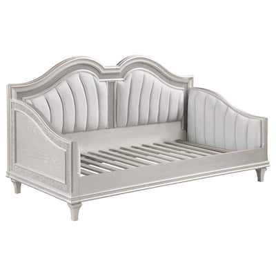 Evangeline Upholstered Twin Daybed Silver Oak