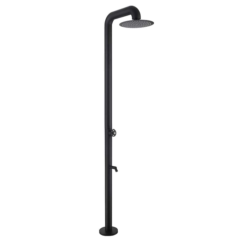 88"H Stainless Steel Freestanding Outdoor Shower with Footwash Spout