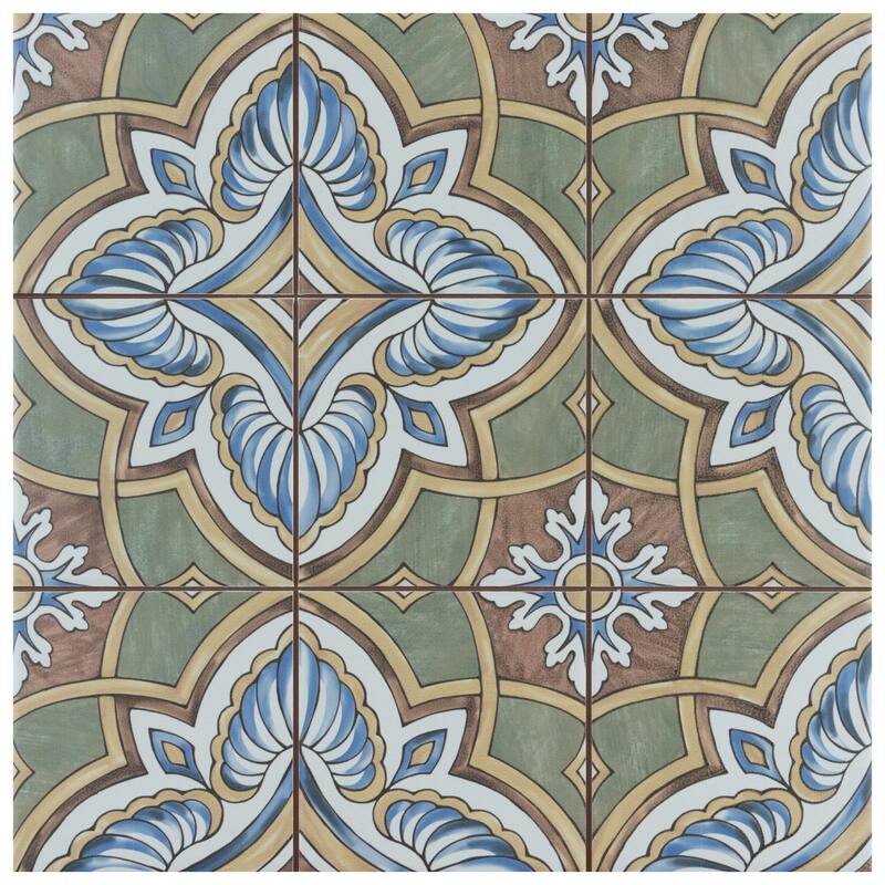 Merola Tile Harmonia Grove Green 13" x 13" Ceramic Floor and Wall Tile