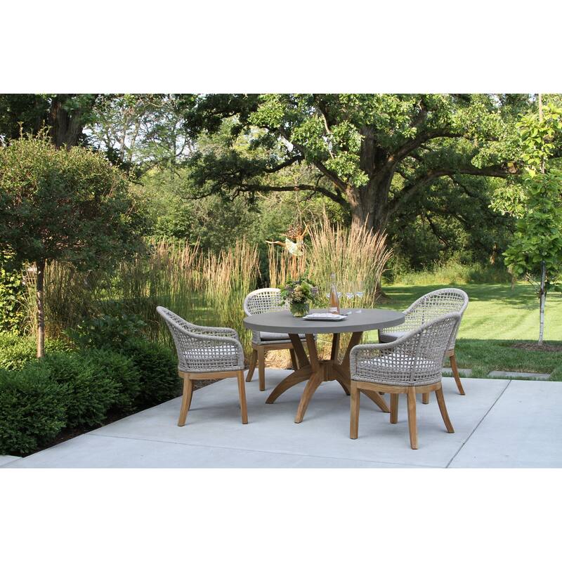 Nadine 5 pc. Teak Dining Set with Rope Chairs