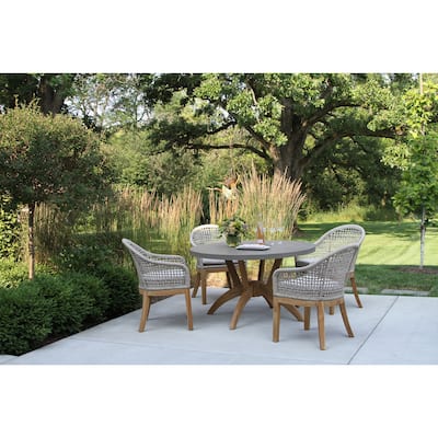 Nadine 5 pc. Teak Dining Set with Rope Chairs