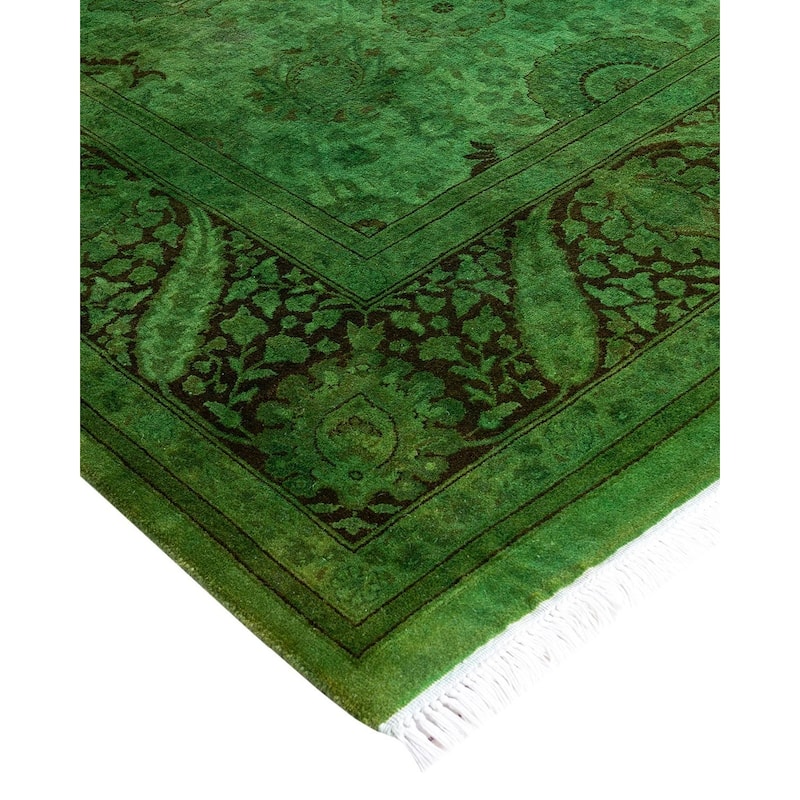 Overdyed, One-of-a-Kind Hand-Knotted Area Rug - Green - 5' 1" x 5' 6"