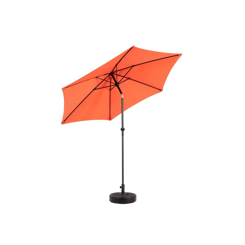 9FT Outdoor Patio Umbrella Table Umbrella with Push Button Tilt and Crank, Market Umbrella 6 Sturdy Ribs (Base Not Included)