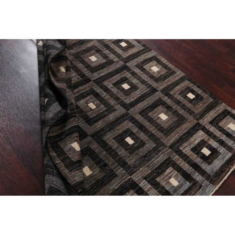 Contemporary Gabbeh Kashkoli Wool Area Rug Hand-knotted Bedroom Carpet - 5'3" x 7'11"