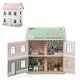 preview thumbnail 2 of 7, Wooden Dollhouse for Kids, 3 Levels, Double-Sided Roofs, and Interactive Doors - 22" x 14" x 26" (L x W x H)