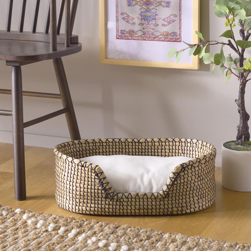 SAFAVIEH Home Sarge Pet Bed with Cushion - 20"W x 12"D x 7"H