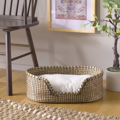 SAFAVIEH Home Sarge Pet Bed with Cushion - 20"W x 12"D x 7"H