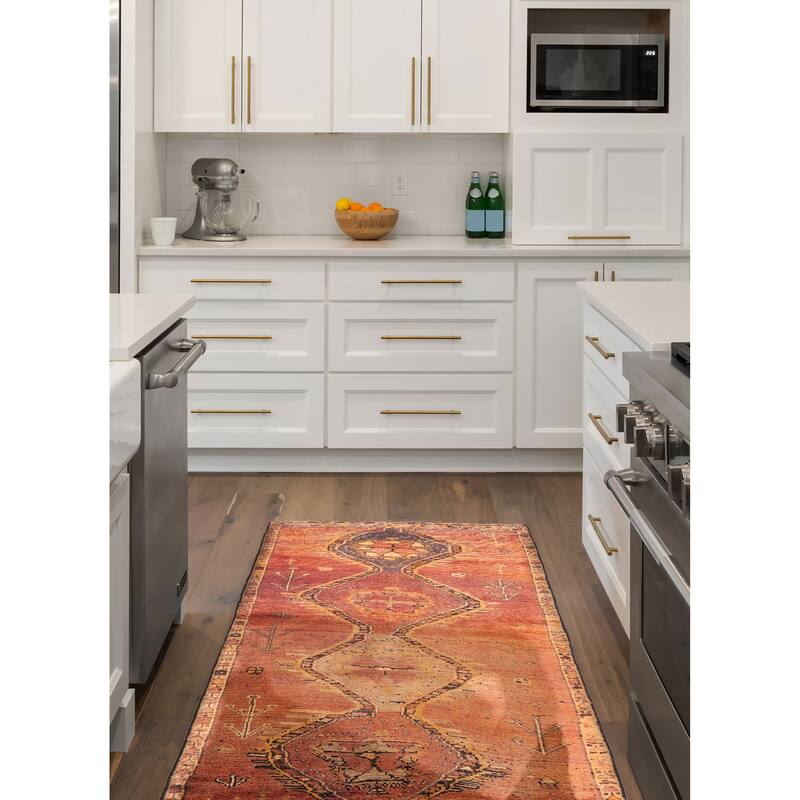 ECARPETGALLERY Hand-knotted Melis Vintage Dark Copper Wool Rug - 3'9 x 10'4