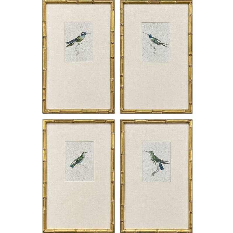 Paragon Antique Hummingbirds Framed Art - Set of 4