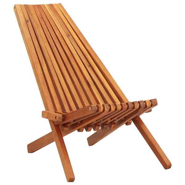 Shop Vidaxl Folding Outdoor Lounge Chair Solid Acacia Wood Overstock 30617537
