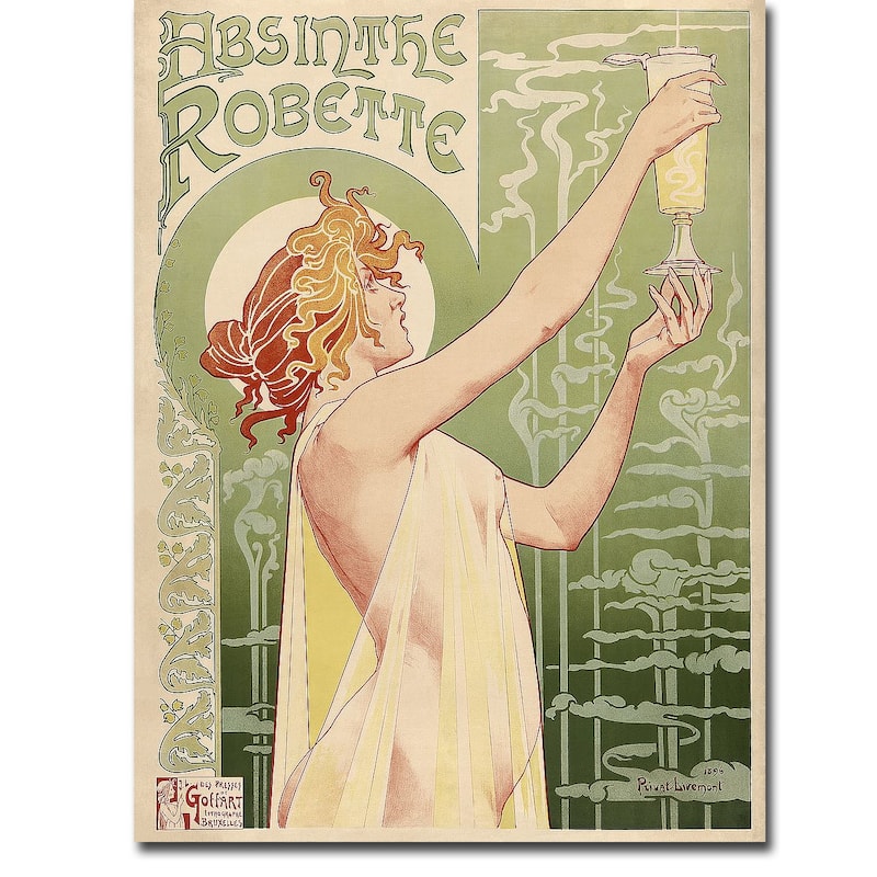 Absinthe Robette by Henri Privat-Livemont Gallery Wrapped Canvas Giclee Art (32 in x 24 in)