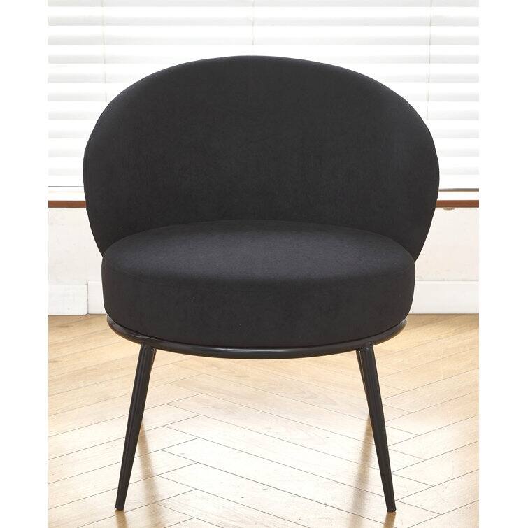 US Pride Furniture Velvet Accent Chair Solid and Engineered Wood Built on Slender with Black Metal Legs