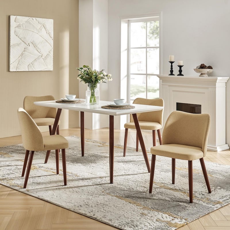 Melisa Solid Wood Dining Chair Set of 4 by HULALA HOME - Tan