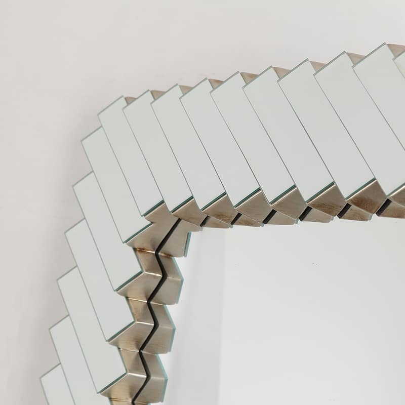 40" Modern Silver Glass Framed Rectangular Decorative Wall Bathroom Vanity Mirror