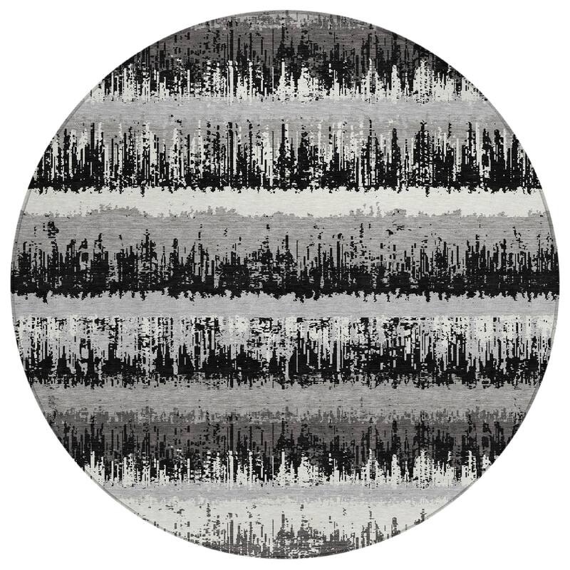 HomeRoots Striped Transitional Rectangle Outdoor Rug