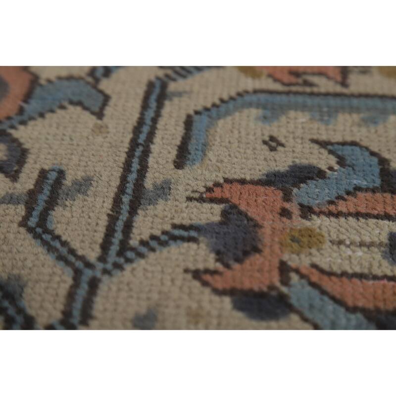 Geometric Tabriz Persian Area Rug Hand-Knotted Bedroom Wool Carpet - 6'7"x 9'5"